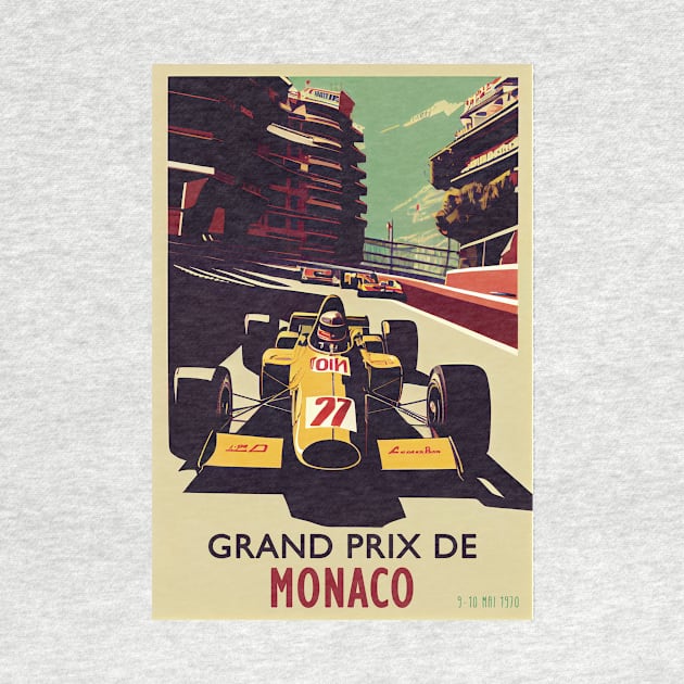 1970 Monaco Grand Prix Racing Travel Poster by GreenMary Design